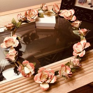 Precious painted metal wreath, 12” round.